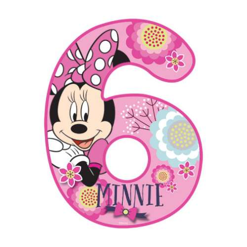 Minnie Mouse Number 6 Edible Icing Image - Click Image to Close
